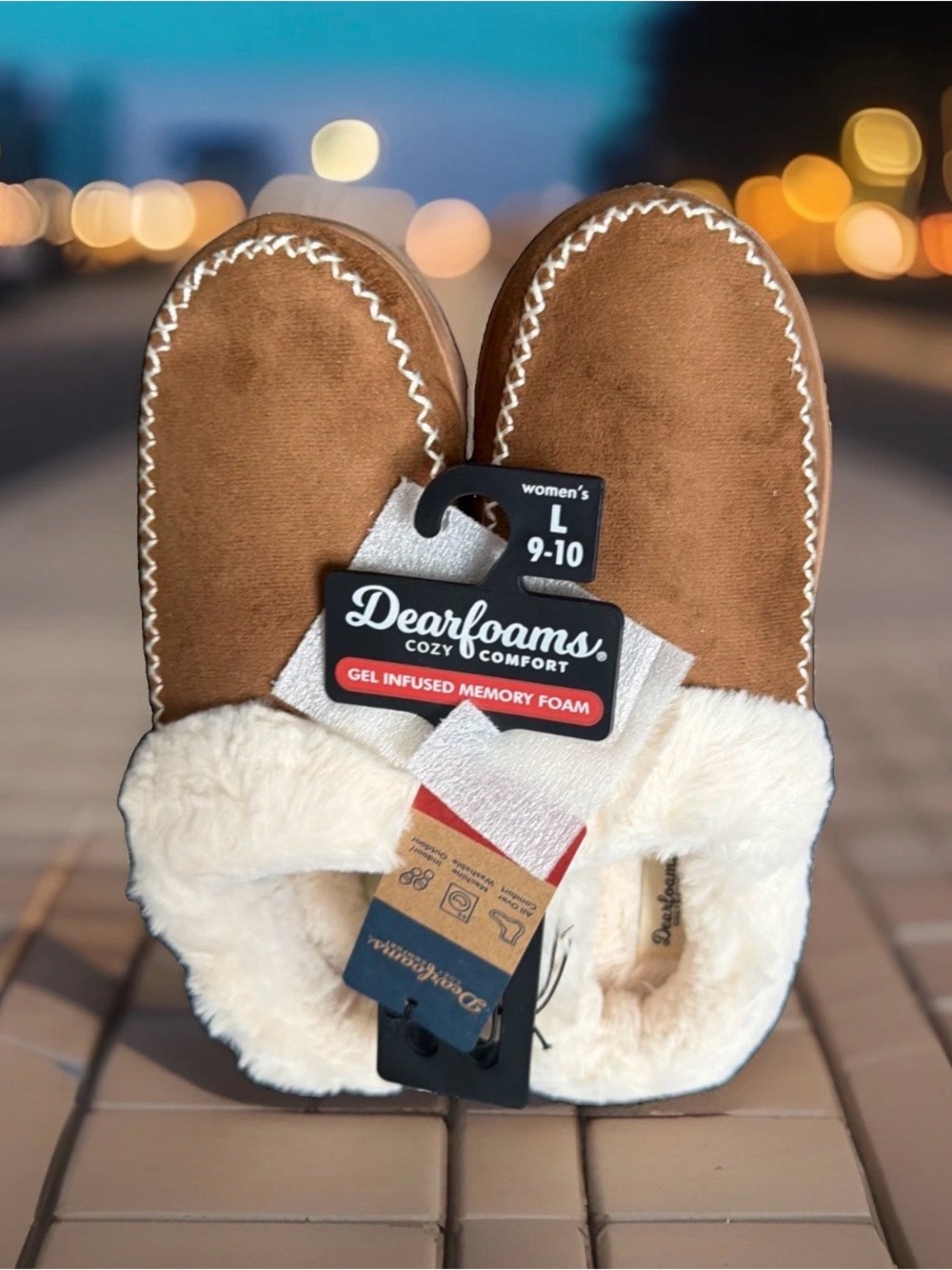 Dearfoams Cozy Comfort Women's Size L( 9-10) Moc Toe Clog Slippers. Chestnut.NWT